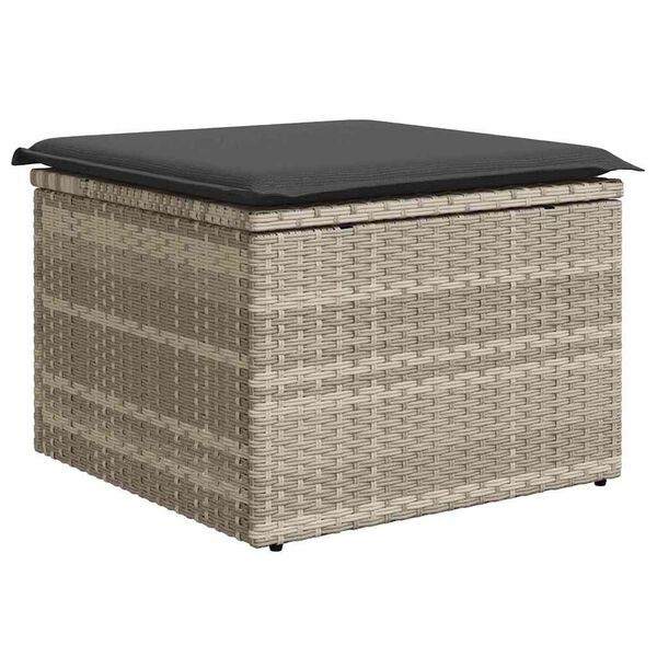 vidaXL Ensemble de canap&eacute; de jardin 7 pcs Gris clair Poly rotin