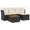 vidaXL Salon de jardin 5 pcs avec coussins noir r&eacute;sine tress&eacute;e