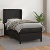 vidaXL Sommier &agrave; lattes de lit avec matelas Noir 100x200 cm Similicuir