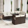 vidaXL Ensemble de canapé de jardin 9 pcs Marron Poly rotin