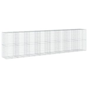 vidaXL Panier gabion avec couvercle 800x100x200 cm fer galvanis&eacute;