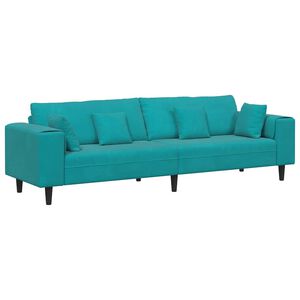 vidaXL Canap&eacute; Turquoise 250 x 77 x 76 cm Velours