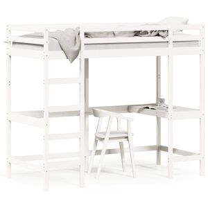 vidaXL Lit superpos&eacute; sans matelas blanc 100x200 cm bois de pin massif