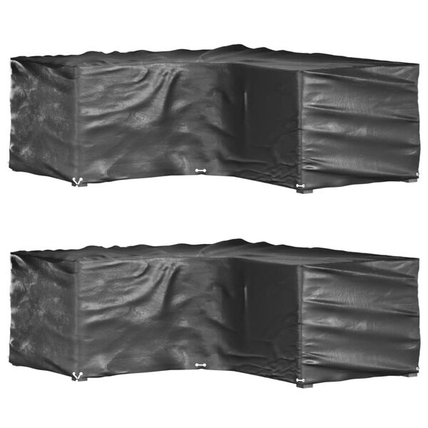 vidaXL Housses de salon de jardin en forme de L 2 pcs 16 &oelig;illets