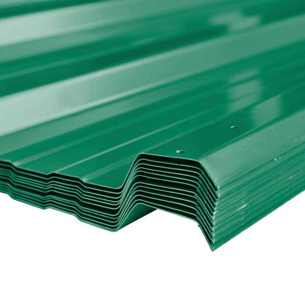 vidaXL Panneaux de Toiture Vert 129 x 45 cm M&eacute;tal