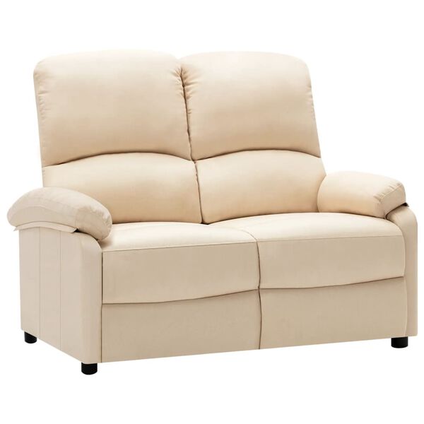 vidaXL Canap&eacute; inclinable &agrave; 2 places Cr&egrave;me Tissu