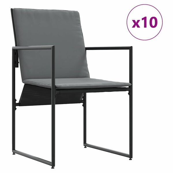 vidaXL Ensemble de salle &agrave; manger pour jardin 15 pcs Noir Acier