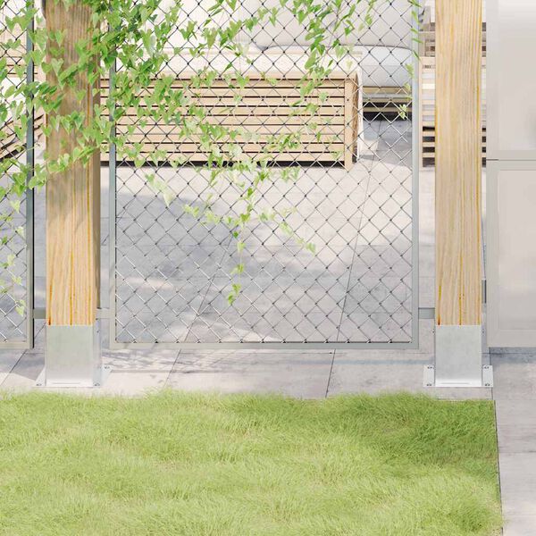 vidaXL Bases de poteau carr&eacute;es 12pcs argent 121x121 mm acier galvanis&eacute;