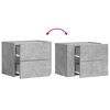 vidaXL Tables de chevet murales 2 pcs gris b&eacute;ton 45x30x35 cm