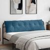 vidaXL Coussin de Dos Bleu 180 x 50 cm Tissu en velours c&ocirc;tel&eacute;