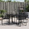 vidaXL Chaises de jardin lot de 4 noir r&eacute;sine tress&eacute;e