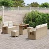 vidaXL Ensemble de canap&eacute; de jardin avec coussin 8 pcs Beige polyrotin