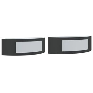 vidaXL Appliques murales d'ext&eacute;rieur 2 pcs noir acier inoxydable