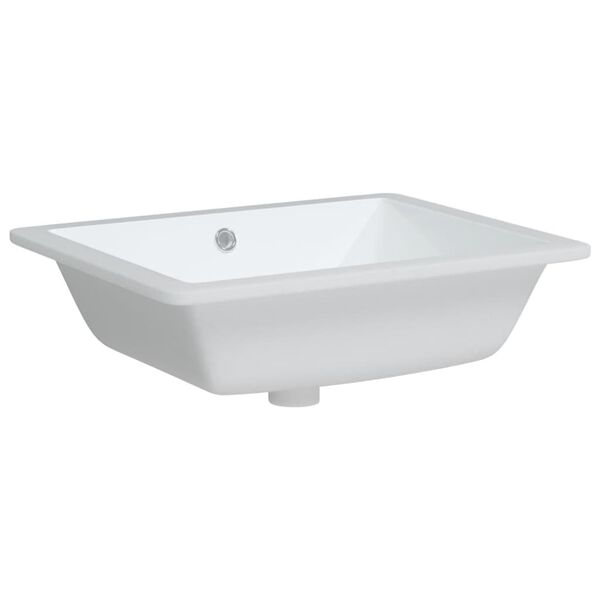 vidaXL &Eacute;vier de salle de bain blanc rectangulaire c&eacute;ramique