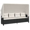 vidaXL Salon de jardin 5 pcs avec coussins noir r&eacute;sine tress&eacute;e
