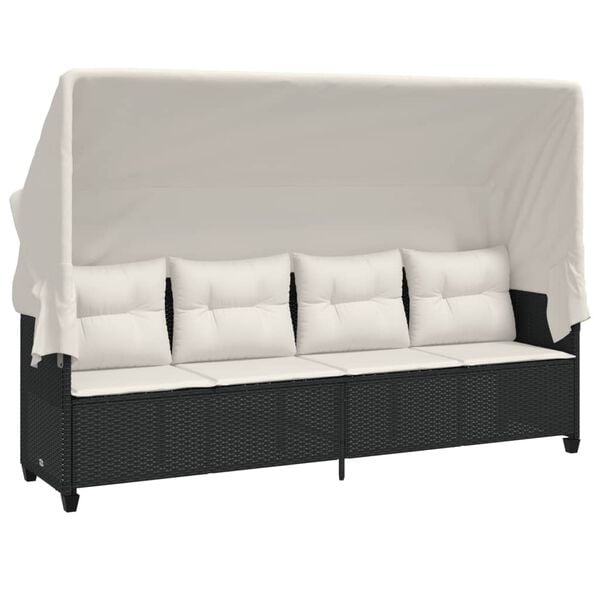 vidaXL Salon de jardin 5 pcs avec coussins noir r&eacute;sine tress&eacute;e