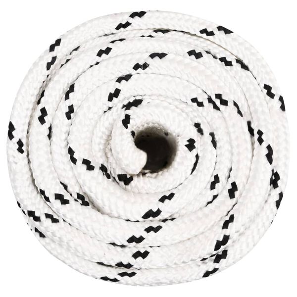 vidaXL Corde de bateau tress&eacute; Blanc 16 mmx50 m Polyester