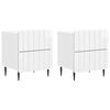vidaXL Cabinet de chevet 2 pi&egrave;ces Blanc brillant 43 x 34,5 x 49,5 cm