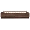 vidaXL Cadre de lit avec LED sans matelas ch&ecirc;ne marron 120x200 cm
