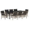 vidaXL Ensemble de salle &agrave; manger pour jardin 9 pcs Gris clair
