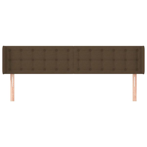 vidaXL T&ecirc;te de lit avec oreilles Marron Fonc&eacute; 163x16x78/88 cm Tissu