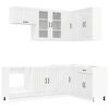 vidaXL Unit&eacute; de cuisine LUCCA 8 pc Blanc brillant Bois d'ing&eacute;nierie
