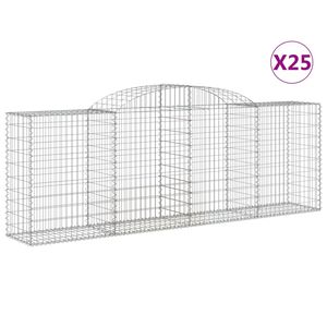 vidaXL Paniers &agrave; gabions arqu&eacute;s 25 pcs 300x50x100/120 cm fer galvanis&eacute;