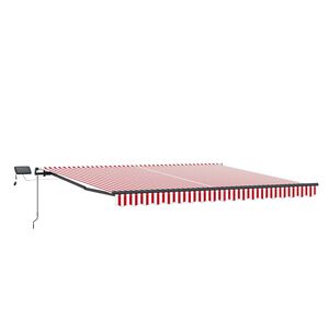 vidaXL Auvent r&eacute;tractable Rouge et Blanc 450 &times; 300 cm
