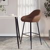 vidaXL Tabouret de bar Marron fonc&eacute; Similicuir