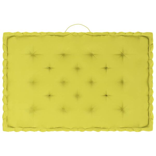 vidaXL Coussins de plancher de palette lot de 4 Vert pomme Coton