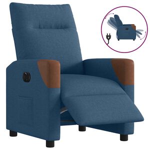 vidaXL Fauteuil inclinable &eacute;lectrique Bleu Tissu