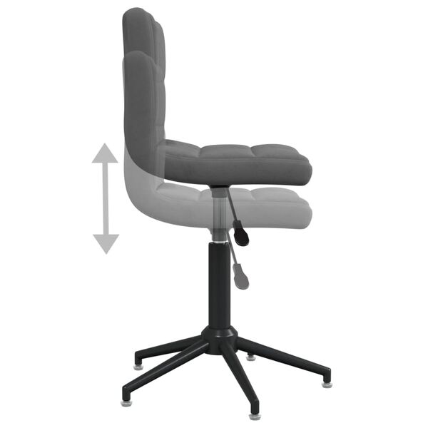 vidaXL Chaise pivotante &agrave; manger Gris fonc&eacute; Velours