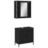 vidaXL Ensemble de meubles salle de bain 2 pcs noir bois d'ing&eacute;nierie