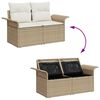 vidaXL Ensemble de canap&eacute; de jardin 9 pcs Beige Poly rotin