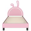 vidaXL Cadre de lit pour enfants avec t&ecirc;te de lit Rose 80 x 200 cm PU