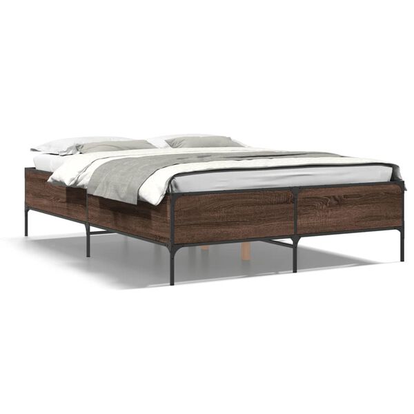 vidaXL Cadre de lit sans matelas ch&ecirc;ne marron 160x200 cm