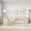 vidaXL Canap&eacute; 140cm 2 pcs Cr&egrave;me M&eacute;tал