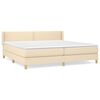 vidaXL Sommier &agrave; lattes de lit avec matelas Cr&egrave;me 200x200 cm Tissu