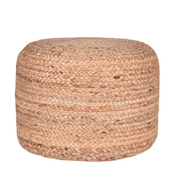 LABEL51 Pouf Jute tress&eacute; Naturel