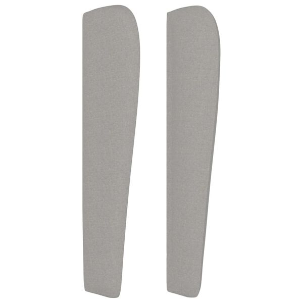 vidaXL T&ecirc;te de lit avec oreilles Gris clair 203x23x118/128 cm Tissu