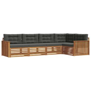 vidaXL Ensemble de canap&eacute;s d'ext&eacute;rieur 5 pc Naturel et Anthracite