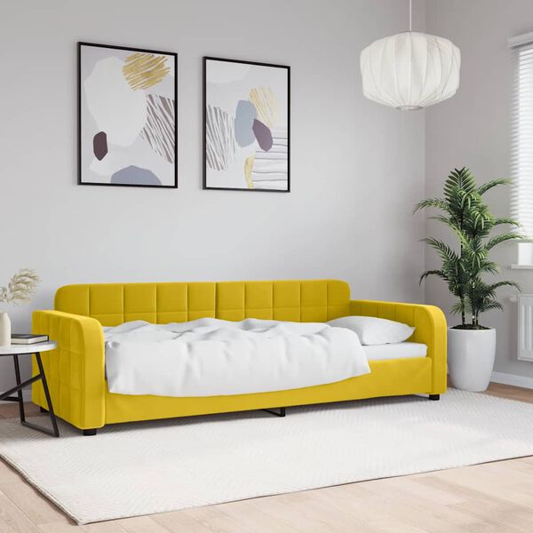 vidaXL Lit de repos sans matelas jaune 80x200 cm velours