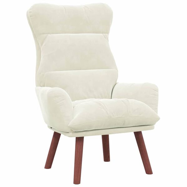 vidaXL fauteuil Cr&egrave;me 69 x 74 x 93 cm Velours