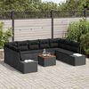 vidaXL Ensemble de canap&eacute; de jardin 10 pcs Noir