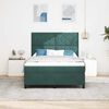 vidaXL Lit &agrave; ressort LED avec matelas Vert fonc&eacute; 140 x 200 cm tissu