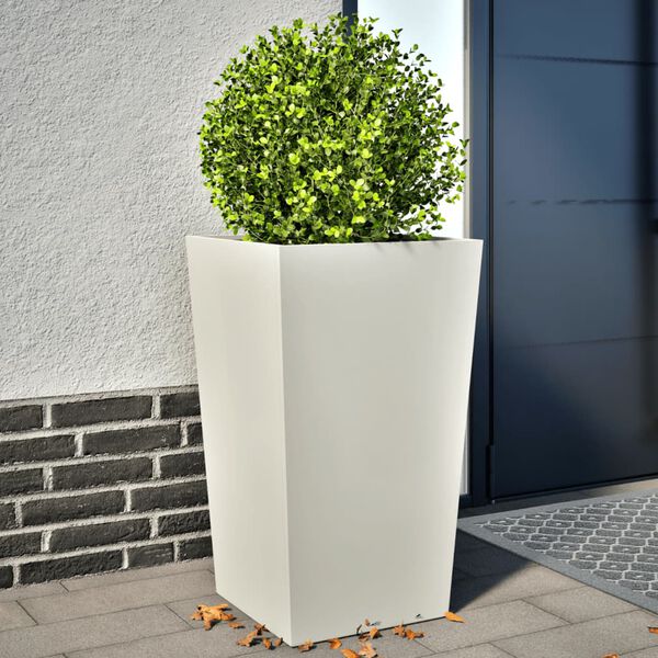 vidaXL Jardini&egrave;res 2 pcs blanc 45x45x75 cm acier