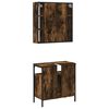 vidaXL Ensemble de meubles de salle de bain 2 pcs Ch&ecirc;ne fum&eacute;