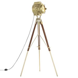 vidaXL Lampadaire &agrave; tr&eacute;pied bois de manguier massif 193 cm