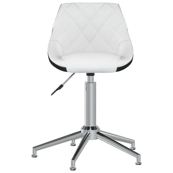 vidaXL Chaise pivotante de salle &agrave; manger Blanc et noir Similicuir