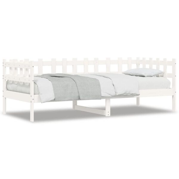 vidaXL Lit de jour sans matelas blanc 80x200 cm bois de pin massif